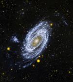 Galaxie M 81 na snímku z ultrafialové družice GALEX.