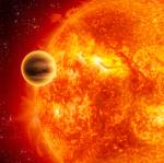 Kresba přechodu exoplanety HD 189733b přes kotouček hvězdy.