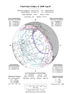 Mapa zn�zor�uj�c� viditelnost zatm�n� na Zemi.
