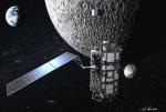Japonská sonda Kaguya u Měsíce.