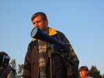 Václav Knoll při pozorování zatmění Slunce na Kunětické hoře v roce 2003