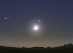 Úplné zatmění Slunce 7. října 2135 v Praze v programu Stellarium