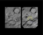 Oblast dopadu impaktoru na kometu 9P Tempel. Zdroj: NASA.