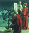 Galileo byl pravděpodobně první, kdo použil vynález dalekohledu k pozorování noční oblohy - narazil ovšem na odpor církve. Autor malby: Jean-Léon Huens.