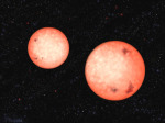 Dvojhvězda tvořená dvěma červenými trpaslíky. Autor: NASA