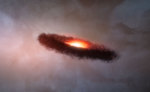 protoplanetární disk hnědého trpaslíka  ISO-Oph 102 - představa eso1248  Autor: ALMA (ESO/NAOJ/NRAO)/M. Kornmesser (ESO)