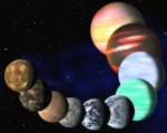 Různé typy exoplanet v představě výtvarníka Autor: C. Pulliam a D. Aguilar (CfA)