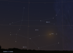 Planety na ranní obloze 4. srpna 2013. Autor: Stellarium.