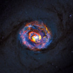 Galaxie NGC 1433 na složeném snímku z ALMA a HST Autor: ALMA (ESO/NAOJ/NRAO)/NASA/ESA/F. Combes