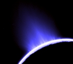 výtrysky z Enceladu na fotografii z roku 2007 Autor: NASA/JPL/Space Science Institute