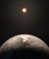 Autor: ESO/M. Kornmesser - Vizualizace malého, chladného, červeného trpaslíka Ross 128 a planety Ross 128 b o velikosti Země.