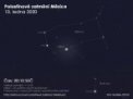 Autor: Petr Horálek/EAI - Simulace oblohy během maxima měsíčního zatmění 10. ledna 2020 poblíž jasných hvězd Castor a Pollux v Blížencích