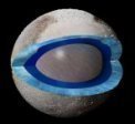 Autor: NASA - Umělecké ztvárnění předpokládaného globálního podpovrchového oceánu na Plutu