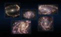 Autor: ESO/PHANGS - Pět galaxií pohledem VLT/MUSE na různých vlnových délkách