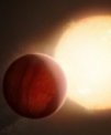 Autor: ESO/M. Kornmesser - Ilustrace exoplanety typu ‚extrémně horký Jupiter‘ při přechodu přes disk mateřské hvězdy