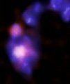 Autor: NASA - Dva páry srážejících se trpasličích galaxií pozorované teleskopy Chandra a CFHT