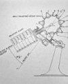 Autor: Ilustrace z knihy Planetárium (Klepešta J., Rajchl R.), autor schématu neznámý - Schéma konstrukce prvního planetária (Model I), 1 - projektor hvězdné oblohy, 2 - projektor Mléčné dráhy, 3 - projektor názvu souhvězdí, 4 - žárovka.