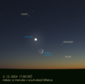 Autor: Stellarium / Jan Veselý - Měsíc a Venuše večer nad jihozápadním obzorem.
