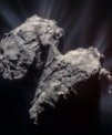 Autor: ESA/Rosetta/MPS for OSIRIS Team MPS/UPD/LAM/IAA/SSO/INTA/UPM/DASP/IDA - Barevný snímek jádra komety 67P/Čurjumov-Gerasimenko vznikl přes různé filtry přístroje OSIRIS