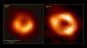 Autor: EHT Collaboration - Porovnání snímků M87* a Sgr A* zachycených v polarizovaném světle. Vidíme, že magnetická pole mají podobné struktury a to přesto, že jsou díry velikostně a hmotnostně naprosto odlišné.