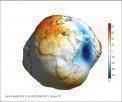 Autor: Astronomický ústav AV ČR - Model gravitačního pole Země (3D model) a výšky geoidu vypočtený z pohybů družice CHAMP v roce 2003