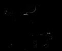 Autor: Hvězdárna v Rokycanech. - Aldebaran v blízkosti měsíčního srpnu 21. dubna 2015.
