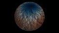 Autor: NASA/Dawn - Zastoupení vodíku (a tedy nepřímo i vodního ledu) v hloubce do jednoho metru pod povrchem Ceresu. Severní pól leží uprostřed modré oblasti, kde je vodního ledu nejvíce