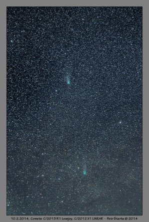 Komety R1 Lovejoy, X1 LINEAR. Autor: Petr Štarha