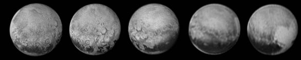 Pluto den po dni během přibližovací fáze New Horizons. Autor: NASA/JHUAPL/SWRI/Phil Stooke