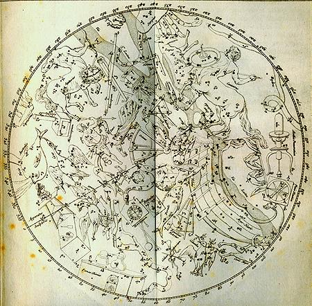 Mapa jiznich souhvezdi nakreslena Abbe Lacaillem