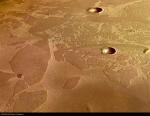 Oblast Elysium na Marsu na fotografii, pořízené sondou Mars Express.