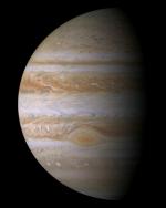 Jupiter na fotografii ze sondy Cassini.