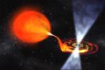 Nejrychleji rotující neutronová hvězda XTE J1739-285 - kresba.