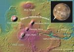 Sopky na Marsu - mapa.