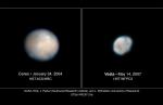 Snímky planetek Ceres a Vesta, které pořídil HST.