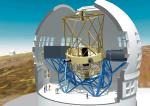 Kresba dalekohledu Gran Telescopio Canarias (GTC).
