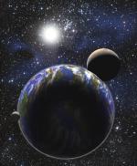 Exoplaneta velikosti Země v představě malíře.