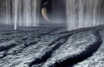 Gejzíry vody a ledových krystalků na měsíci Enceladus.