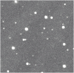 Planetka 2008 TC3 na snímku od Catalina Sky Survey v pondělí v 8:30