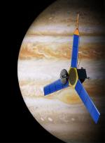 Americká sonda Juno u Jupiteru - kresba