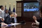 Obama rozmlouvá s astronauty