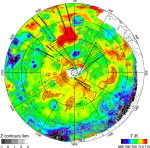 Infračervená mapa povrchu jižní polokoule Venuše