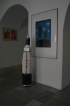 Část výstavy s modelem rakety a logem IYA 2009