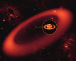 Nově objevený obří Saturnův prszenec - kresba