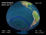 Mapa pásu totality. Zdroj: NASA, Fred Espenak.