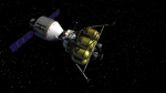 Lunární modul Altair a velitelský + servisní modul Orion.