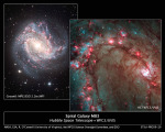 Detailní snímek části spirální galaxie M 83