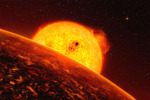 Exoplaneta CoRoT-7b v představě malíře