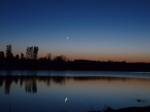 Venuše s Merkurem 6. dubna 2010 nad Sečskou přehradou. Autor: Petr Horálek