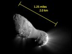 Snímek povrchu komety 103P Hartley. Zdroj: EPOXI/NASA.